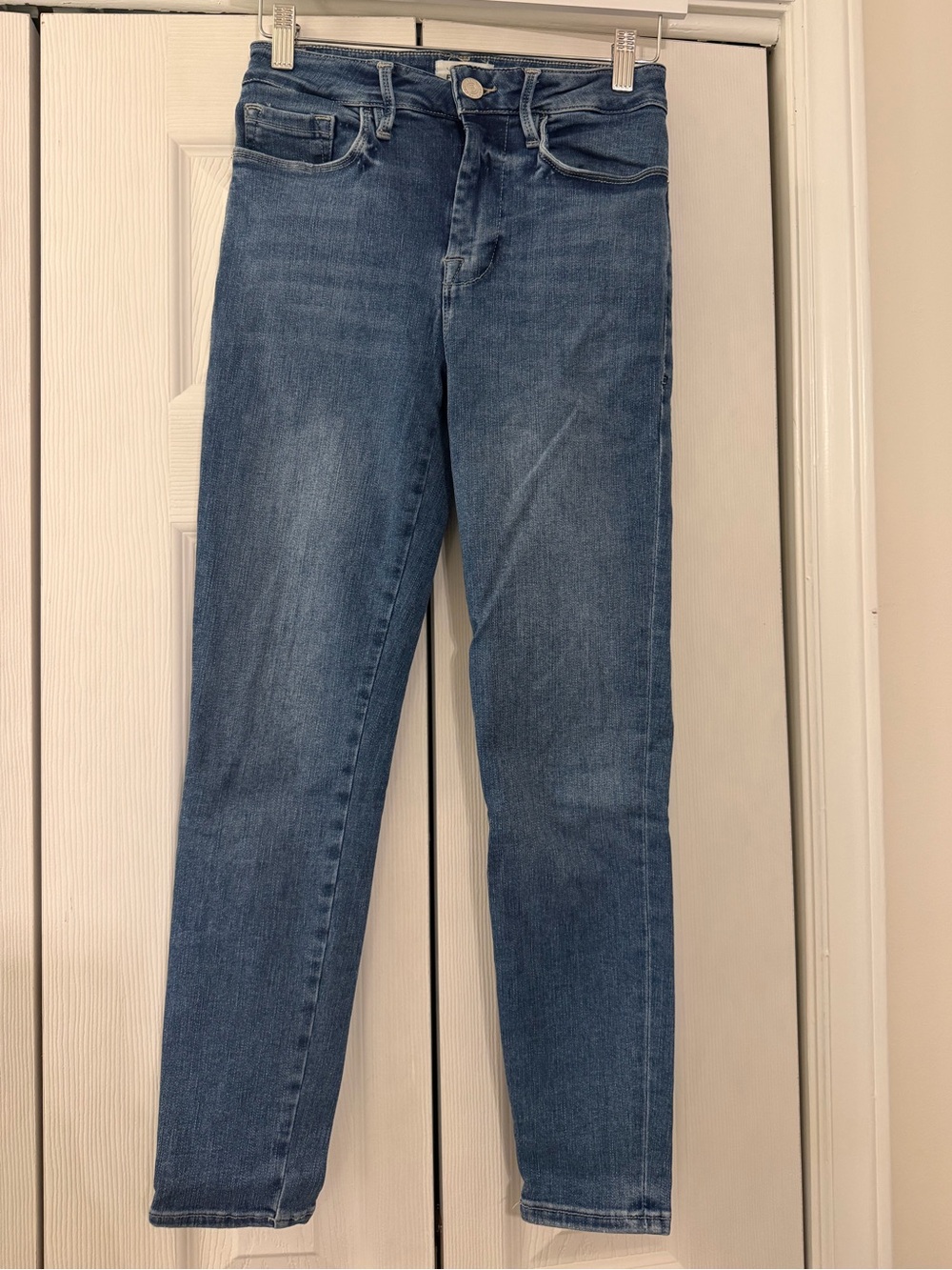 Frame Le One Skinny Crop Jeans Sapphire
